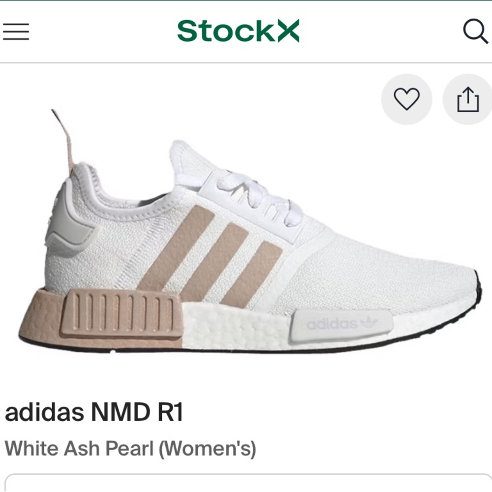 Adidas Women's NMD R1 White and Tan Sneakers